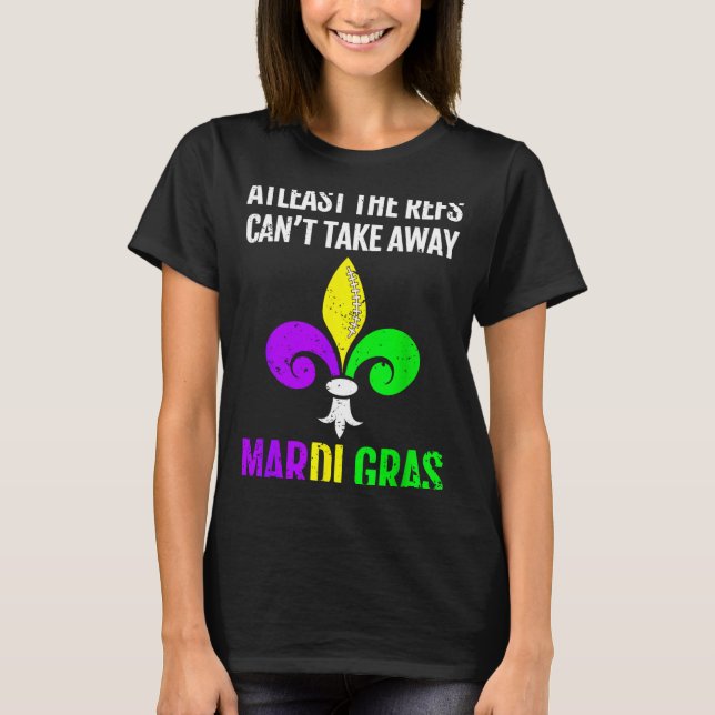 Mardi Gras New Orleans Funny Football Gift  T-Shirt (Front)