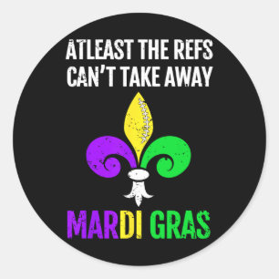 Mardi Gras New Orleans Funny Footbyll Gift Classic Round Sticker
