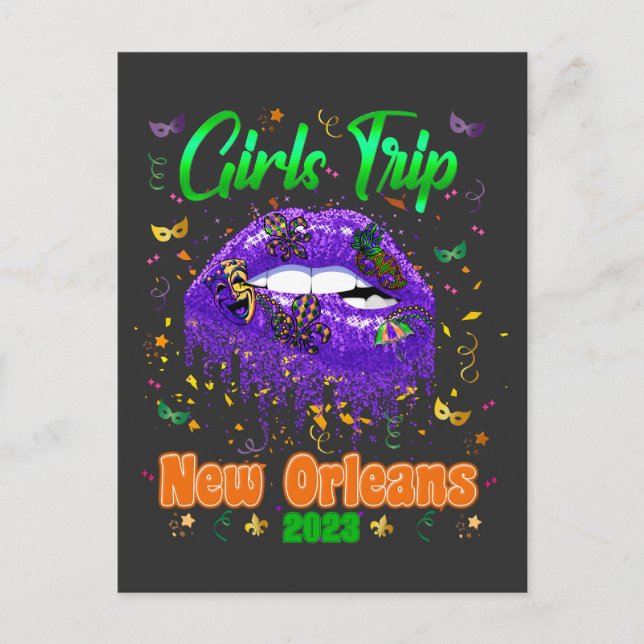 Mardi Gras New Orleans Girls Trip  Postcard (Front)