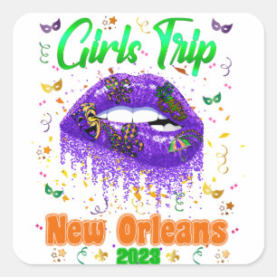 Mardi Gras New Orleans Girls Trip Square Sticker