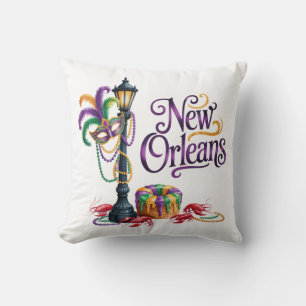 Mardi Gras New Orleans illustration Cushion