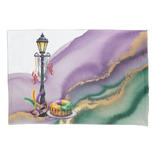 Mardi Gras New Orleans Illustration Pillowcase