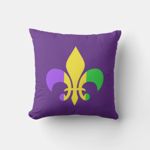 Mardi Gras New Orleans Louisiana Fleur-de-Lis Cushion