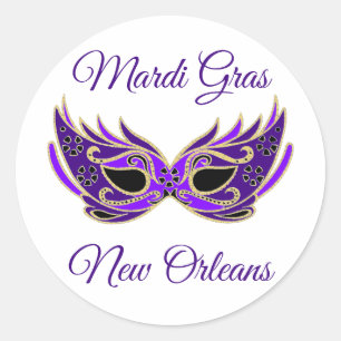 Mardi Gras New Orleans Mask Classic Round Sticker