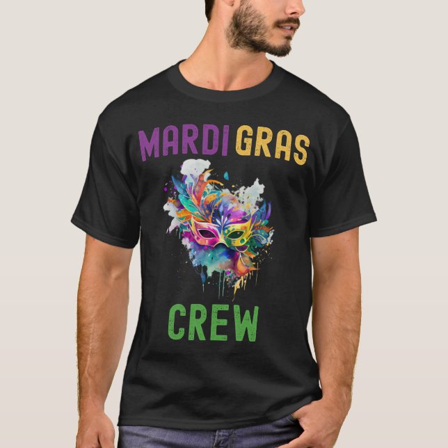 Mardi Gras New Orleans Masks Funny Quotes Family T-Shirt (Front)