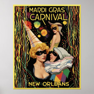 Mardi Gras New Orleans poster. Poster