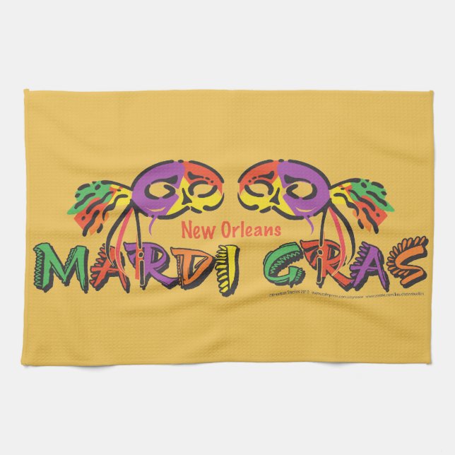 Mardi Gras New Orleans Tea Towel (Horizontal)