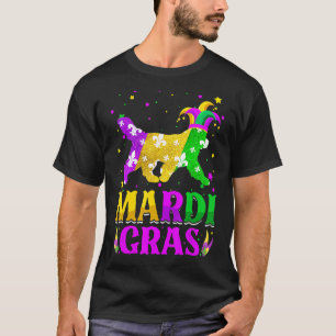 Mardi Gras Newfoundland Dog Lover Carnival Jester T-Shirt