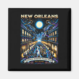 Mardi Gras Nola New Orleans Bourbon Carnival New O Magnet