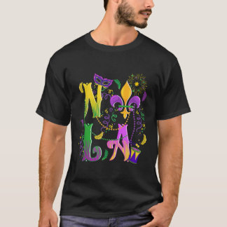 Mardi Gras NOLA New Orleans Mardi Gras Funny Colou T-Shirt