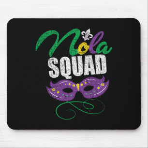 Mardi Gras Nola Squad Distressed New Orleans Beads Mouse Mat