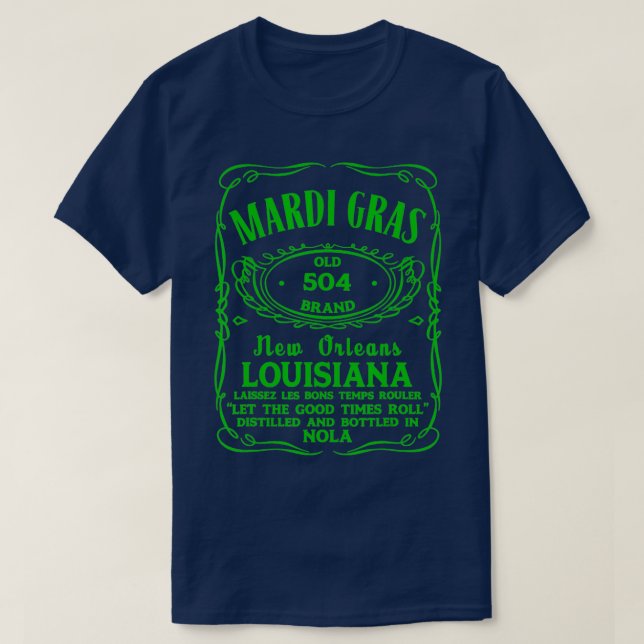 Mardi Gras Old 504 Brand  Nola New Orleans Louisia T-Shirt (Design Front)