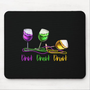 Mardi Gras Outfit For Women Men Wine Party Drink D Mouse Mat