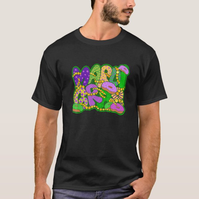 Mardi Gras Paczki Doughnuts Beads Carnival Party G T-Shirt (Front)