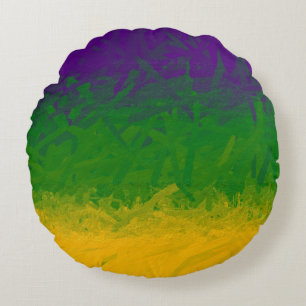 Mardi Gras Paint Round Cushion
