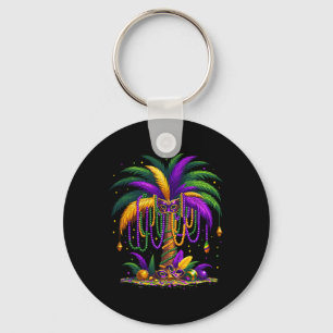 Mardi Gras Palm Tree Hawaiian Tropical Party Men W Key Ring