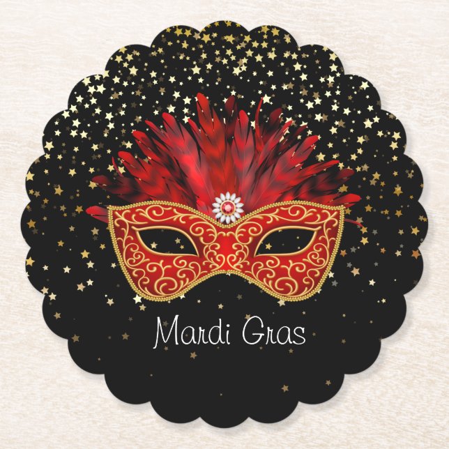 Mardi Gras Paper Coaster (Front)