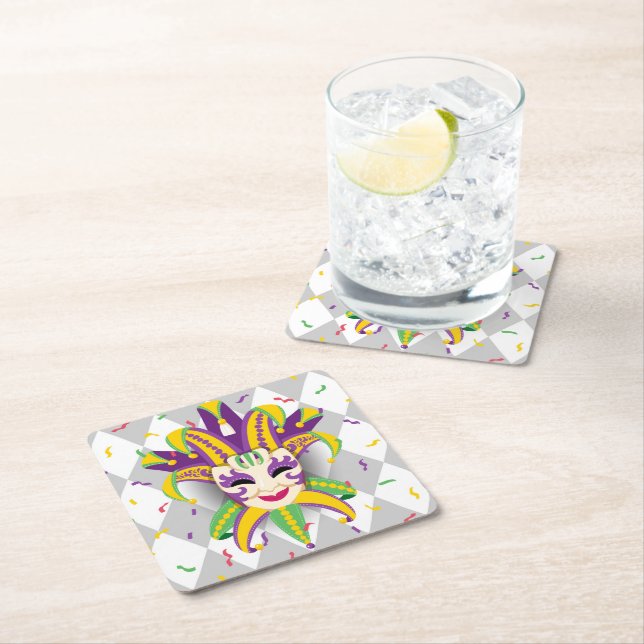Mardi Gras Paper Coaster (Insitu)