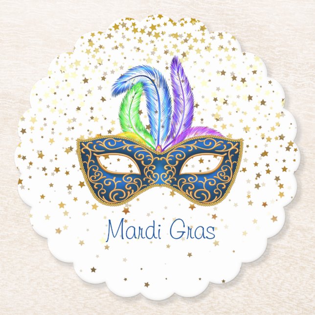 Mardi Gras Paper Coaster (Front)