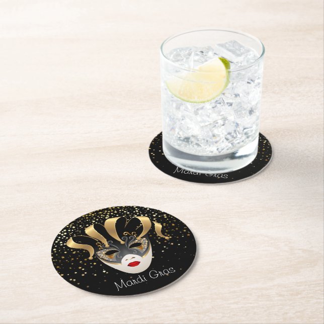 Mardi Gras Paper Coasters (Insitu)