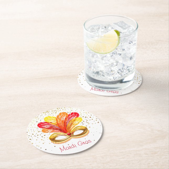 Mardi Gras Paper Coasters (Insitu)