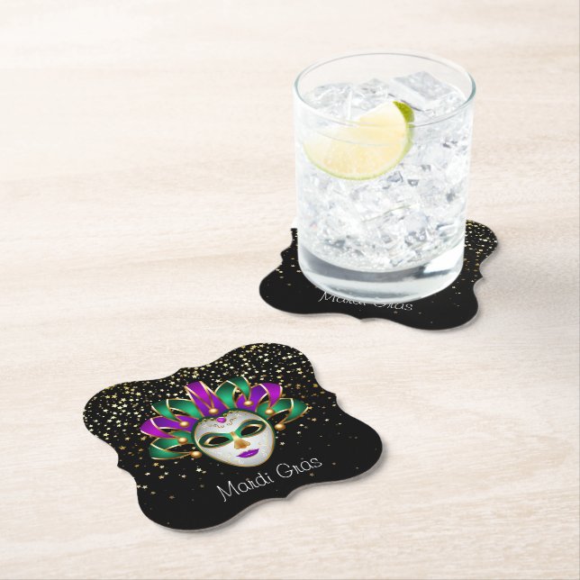 Mardi Gras Paper Coasters (Insitu)