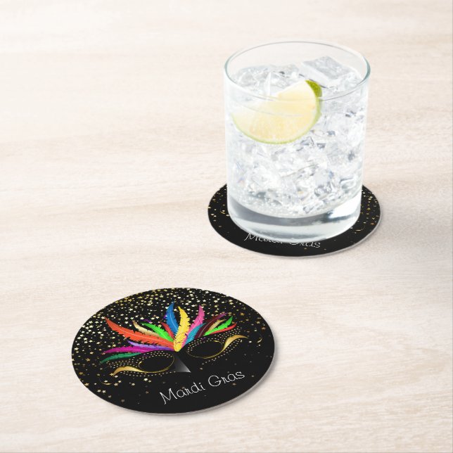Mardi Gras Paper Coasters (Insitu)