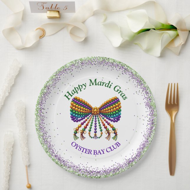 Mardi Gras Paper Plate (Wedding)