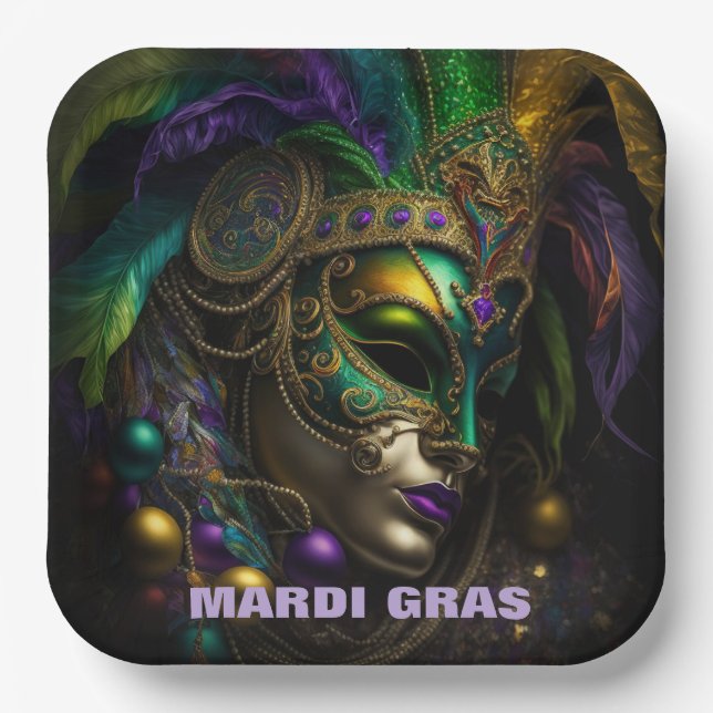 Mardi Gras Paper Plate (Front)
