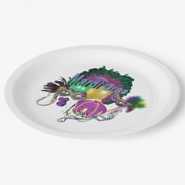 Mardi Gras Paper Plate (Angled)