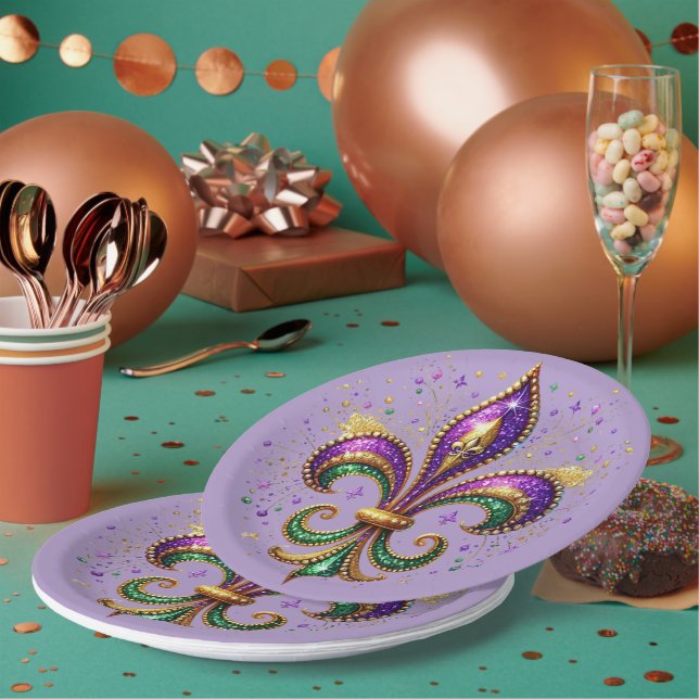 Mardi Gras Paper Plates (Multi)