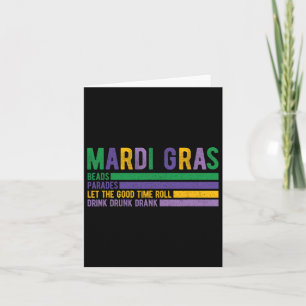 Mardi Gras Paradase Carnival Fat Tuesday Louisiana Card