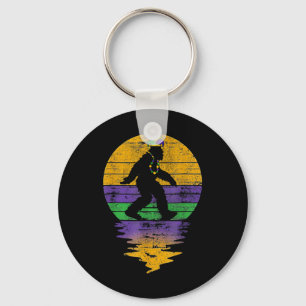 Mardi Gras Parade Fleur De Lis Cool Bigfoot Sasqua Key Ring