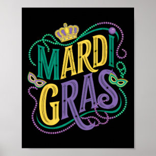Mardi Gras Parade Womens Girls Party Graphic  Poster