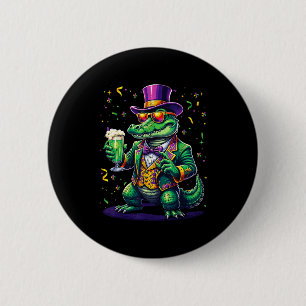 Mardi gras parades mardigator alligator theme tee 6 cm round badge