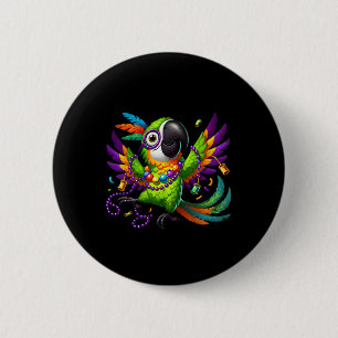 Mardi Gras Parrot - Festive Party Bird 6 Cm Round Badge