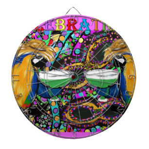 Mardi Gras Parrots Dartboard