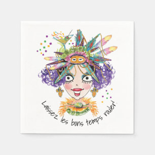Mardi Gras Party Babe Paper Napkin
