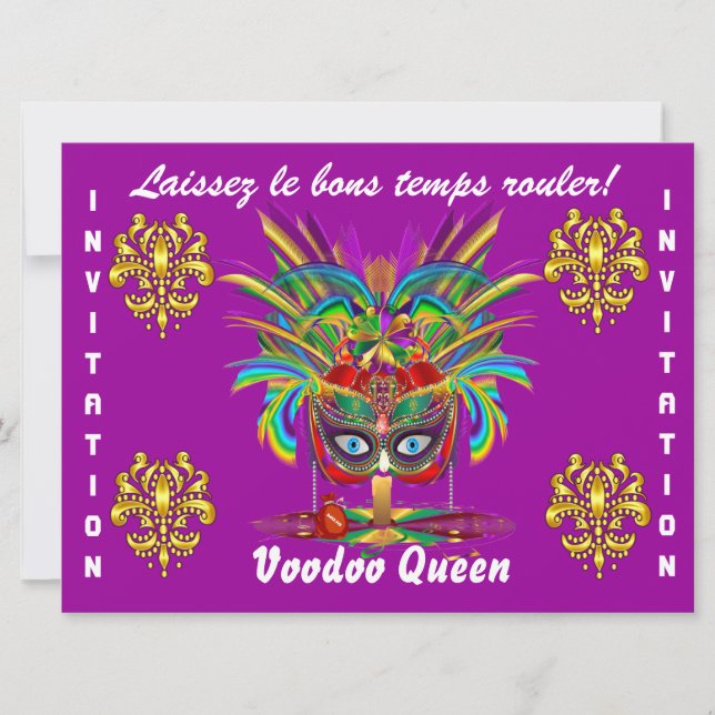 Mardi Gras Party Best View large Please View Notes Invitation (Front)