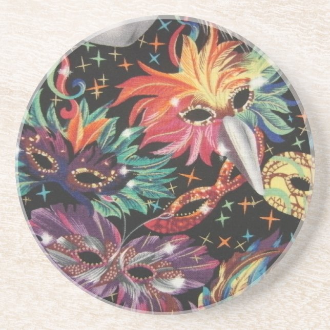 Mardi Gras Party Coaster (Front)