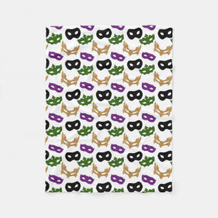 Mardi Gras Party Colourful Carnival Masks NOLA Fleece Blanket