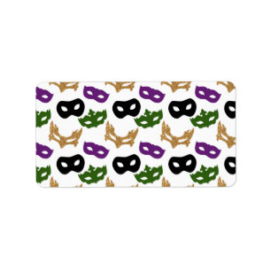 Mardi Gras Party Colourful Carnival Masks NOLA Label