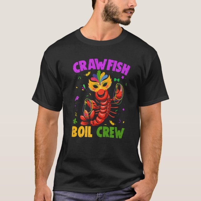 Mardi Gras Party Crawfish Boil Crew Jester Mask Be T-Shirt (Front)