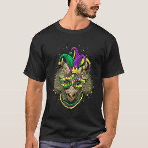 Mardi Gras Party Dinosaur Triceratops Carnival Jes T-Shirt