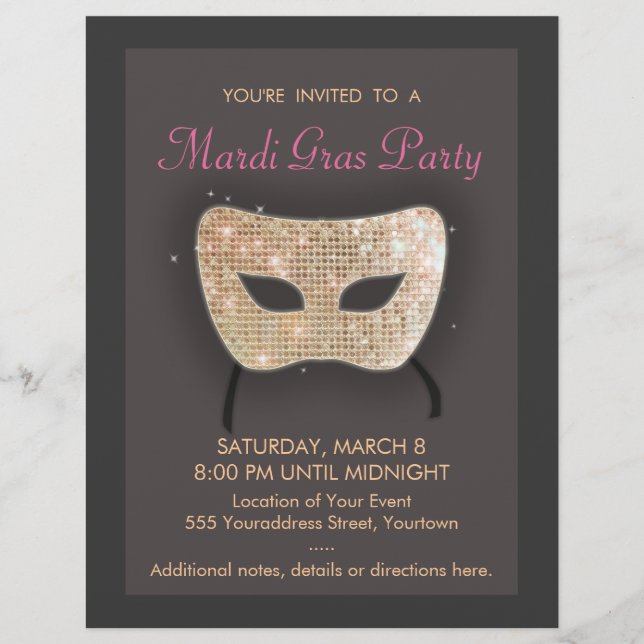 Mardi Gras Party Flyer (Front)