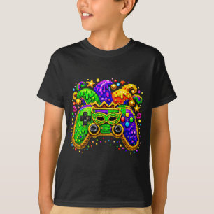 Mardi Gras Party Golden Beads Artwork T-Shirt