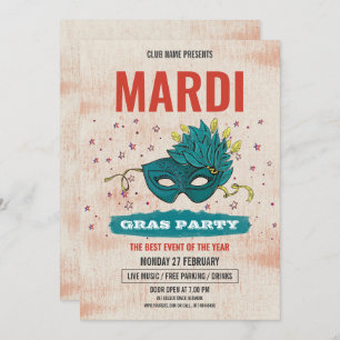 Mardi Gras Party Invitation