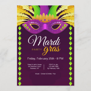 Mardi Gras Party Invitation