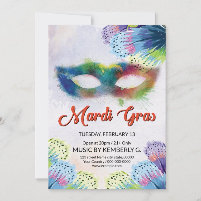 Mardi Gras Party Invitation (Front)