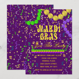 Mardi gras Party Invitation